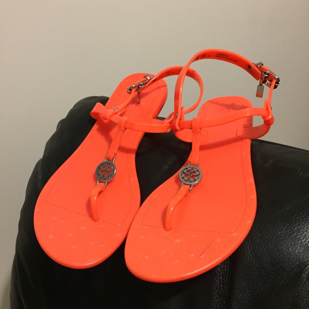 COACH pansy jelly sandals